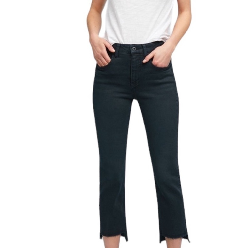 Pilcro and the letterpress Parallel Washed Black Raw Hem Jeans Size 26